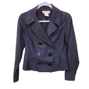 Vintage Lightweight Black Pea Coat Blazer Size M